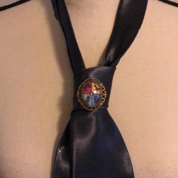 Harry Potter Hogwarts Style Deluxe Tie with Crest Pin - Picture 4 of 4
